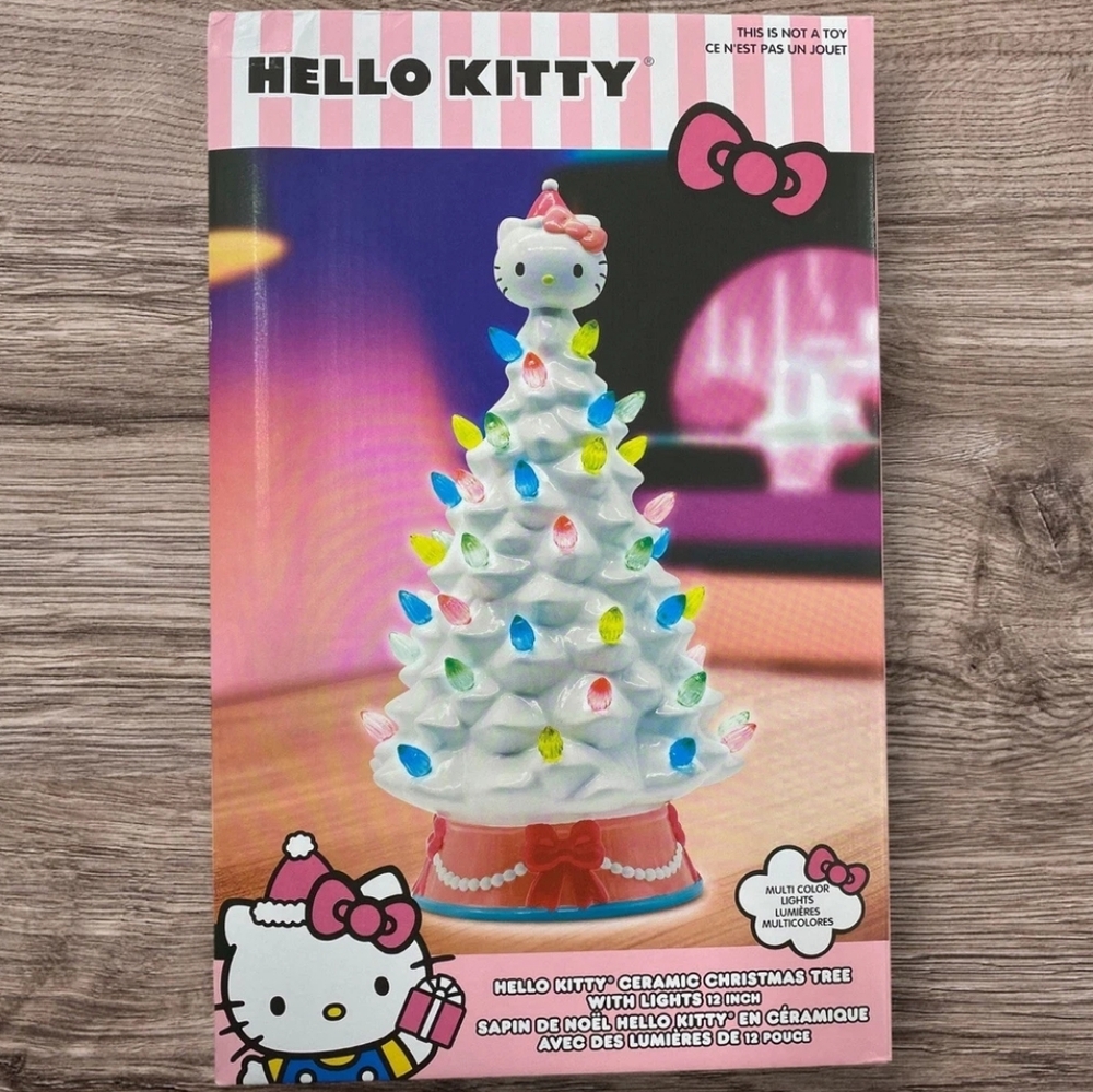 Hello Kitty Festive White Ceramic Tree with Colorful Lights
